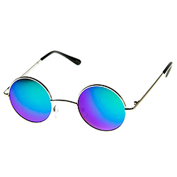 Солнцезащитные очки круглые с сине-зелеными стеклами