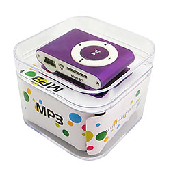 MP3 player плеер сиреневый в коробочке