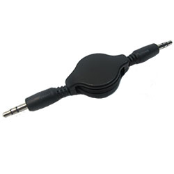 Аудио кабель джек-джек 3.5 мм, длина 80 см, рулетка