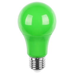 Светодиодная лампа 5 ватт с цоколем Е27, 220 вольт, зеленая