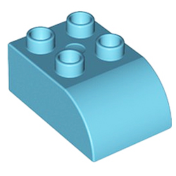 Кубик 2х3 (скруглённый верхний край) Лего дупло: лазурный цвет
