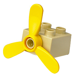 Блок с пропеллером - детали конструктора, совместимые с Лего дупло
