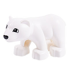 Белый медвежонок – фигурка, совместимая с Лего дупло