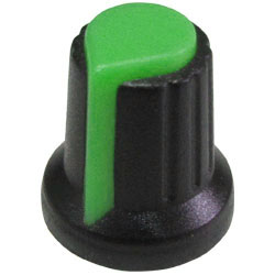 Ручка для переменных резисторов, зеленая, черный корпус