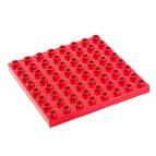 Красная пластина 8х8, совместимая с Лего дупло