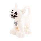Белая кошка – фигурка, совместимая с Лего дупло