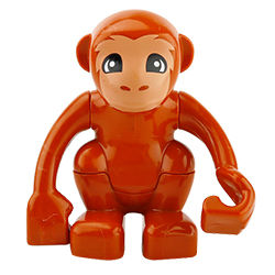 Рыжая обезьяна – фигурка для конструктора, совместимая с Лего дупло