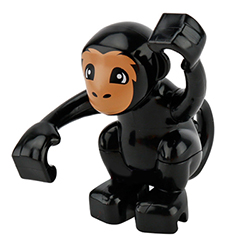Чёрная обезьяна – фигурка для конструктора, совместимая с Лего дупло