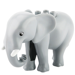 Большой слон – фигурка для конструктора, совместимая с Лего дупло