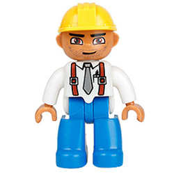 Строитель – минифигурка, совместимая с контруктором Лего дупло