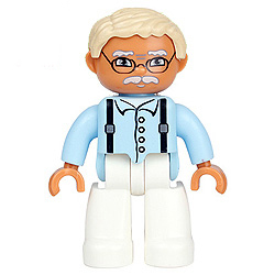 Дедушка – минифигурка, совместимая с контруктором Лего дупло