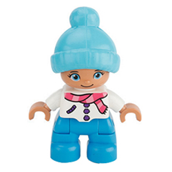 Девочка в зимней шапке, совместимая с Лего дупло