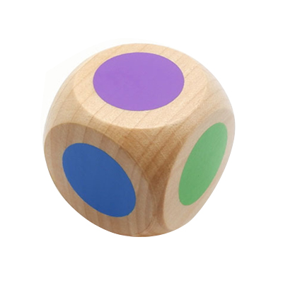 Деревянный кубик с цветными маркерами