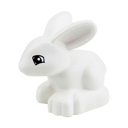 Белый кролик №2 – фигурка, совместимая с Лего дупло