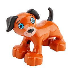 Коричневая собака - фигурка, совместимая с конструктором Лего дупло