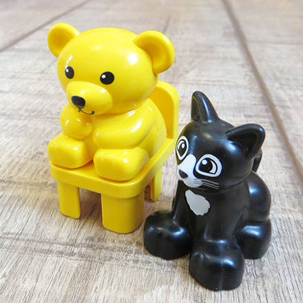 Жёлтый плюшевый медвежонок – фигурка, совместимая с Лего дупло