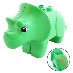 Зелёный цератопс – фигурка, совместимая с Лего дупло