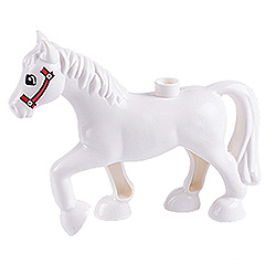Белая лошадь – фигурка для конструктора, совместимая с Лего дупло