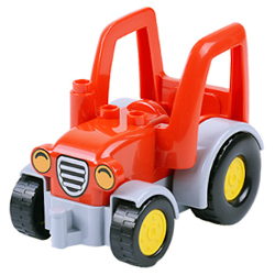 Красный трактор, совместимый с Лего дупло конструктор