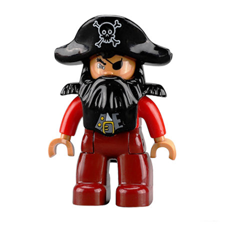 Пират Чёрная борода – минифигурка, совместимая с Лего дупло