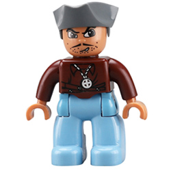 Пират Джек-воробей – минифигурка, совместимая с Лего дупло