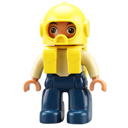 Аквалангист – минифигурка, совместимая с Лего дупло