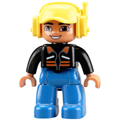 Пилот в шлеме – минифигурка, совместимая с Лего дупло
