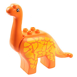 Оранжевый брахиозавр – фигурка, совместимая с Лего дупло