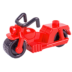 Красный мотоцикл, совместимый с конструктором Лего дупло