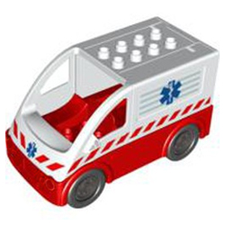 Машина скорой помощи, совместимая с Лего Дупло