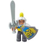 Жёлто-синий рыцарь в доспехах, совместимый с конструктором Лего дупло