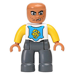 Жёлто-синий рыцарь – фигурка, совместимая с конструктором Лего