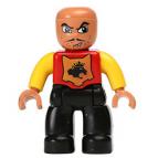 Красно-чёрный рыцарь – фигурка, совместимая с конструктором Лего дупло