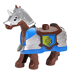 Лошадь в жёлто-синем бронике — фигурка, совместимая с Лего дупло