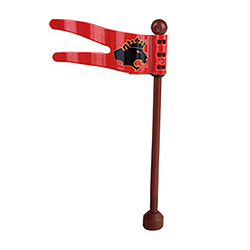 Флаг красно-черный на флагштоке – совместимая с Лего дупло деталь