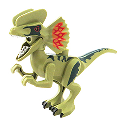 Дилофозавр зелёный – фигурка-конструктор, совместимая с Лего дупло