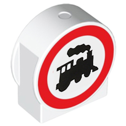 Знак «Железная дорога» 2х1, совместимая с Лего дупло деталь