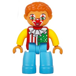 Клоун – минифигурка, совместимая с Лего дупло
