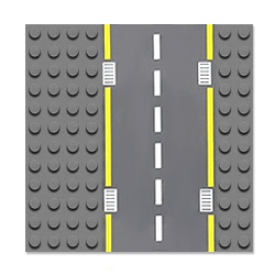Строительная пластина 12х12 с прямой дорогой, совместимая с Лего дупло