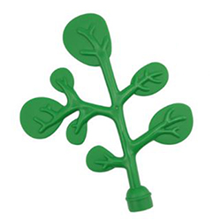 Ветка с листьями, совместимая с конструктором Лего дупло