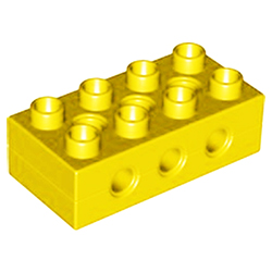 Жёлтый блок 2х4 для конструктора «Первые механизмы»