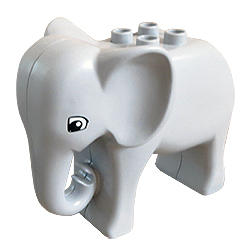 Слониха - фигурка для конструктора, совместимая с Лего дупло