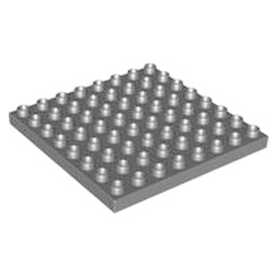Серая пластина 8х8, совместимая с Лего дупло