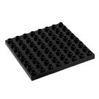 Чёрная пластина 8х8, совместимая с Лего дупло