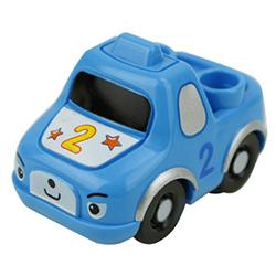 Синяя мини-машинка №2 для гоночной трассы, совместимая с Лего дупло