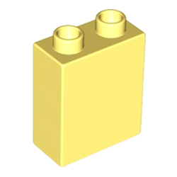 Кубик 2х1 (высокий) Лего дупло: светло-жёлтый
