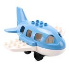 Большой самолёт голубого цвета, совместимый с Лего дупло конструктор