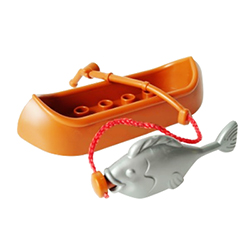 Лодка, рыба и удочка – набор для рыбалки, совместимый с Лего дупло