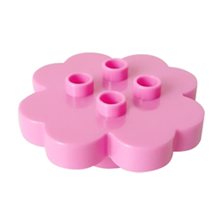 Большой цветок розовый — деталь конструктора, совместимая с Лего дупло