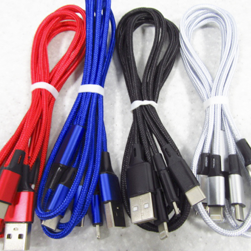 Кабель универсальный USB -> microUSB, Lightning, USB Type C